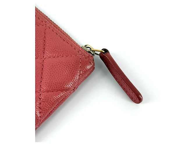 Chanel Mini Pochette Caviar Rosa in Pelle - vista 8