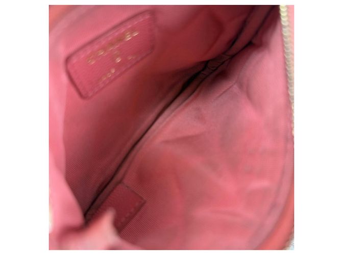 Chanel Mini Pochette Caviar Rosa in Pelle - vista 9