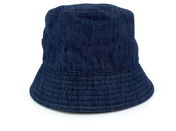 Prada Triangle Logo Denim Bucket Hat - view 5