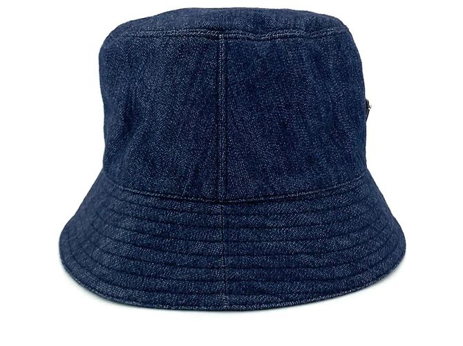 Prada Triangle Logo Denim Bucket Hat - view 6