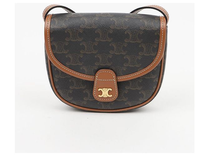 Céline Mini borsa tote in tela da donna, Tan - vista 2
