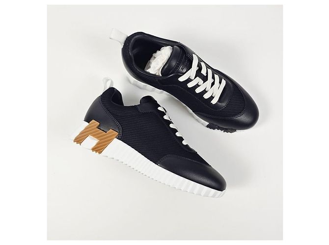 Hermès Bouncing Sneakers Donna Mesh Atletico Nero - vista 9