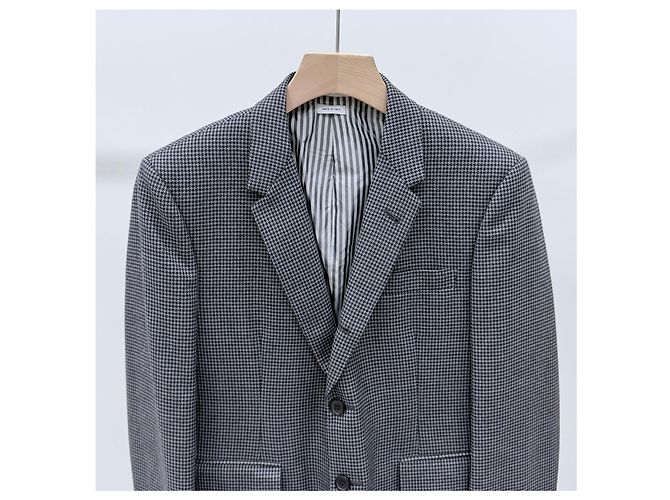 Thom Browne Wool Classic Check Suit Gray - view 2