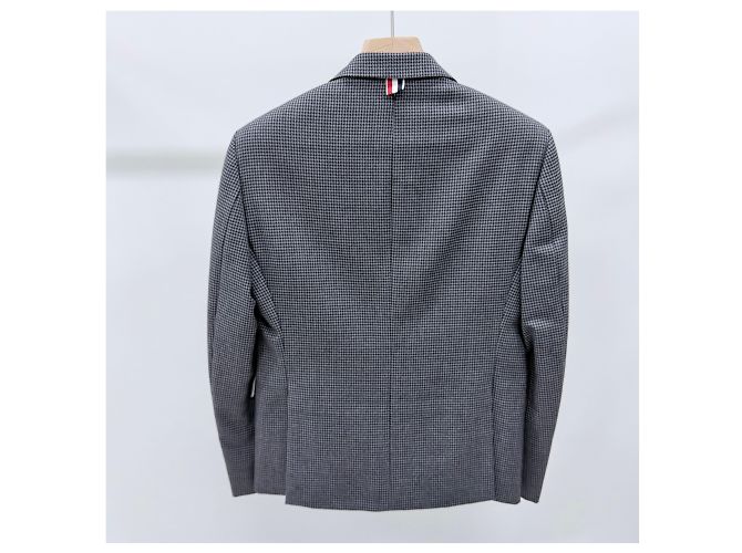 Thom Browne Wool Classic Check Suit Gray - view 4