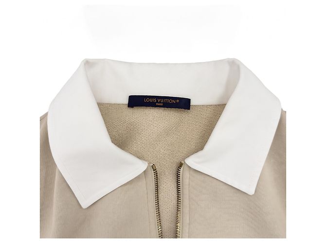 Louis Vuitton Half-Zip-Sweatshirt mit verziertem Logo Beige - Ansicht 11
