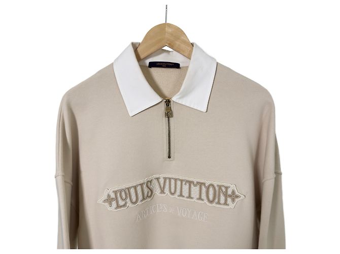 Louis Vuitton Half-Zip-Sweatshirt mit verziertem Logo Beige - Ansicht 6