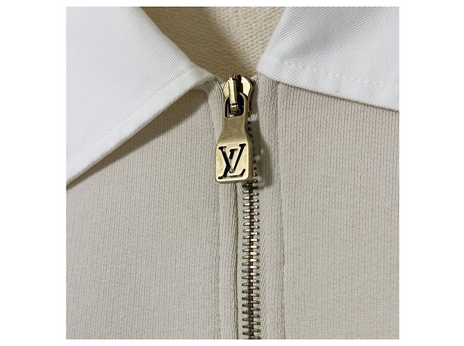 Louis Vuitton Half-Zip-Sweatshirt mit verziertem Logo Beige - Ansicht 8