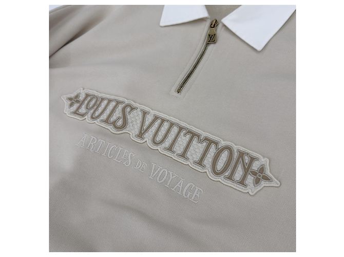 Louis Vuitton Half-Zip-Sweatshirt mit verziertem Logo Beige - Ansicht 9