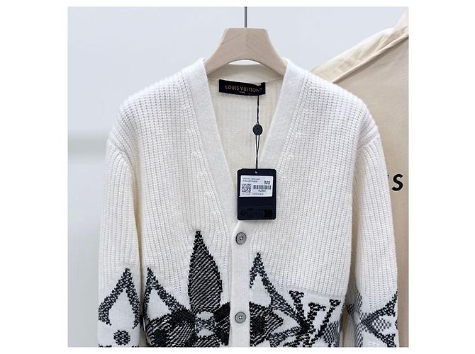 Louis Vuitton Grafik-Strickcardigan White - Ansicht 2