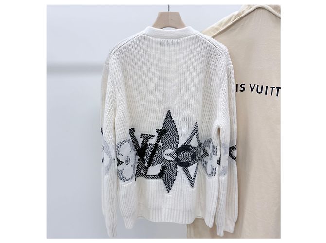 Louis Vuitton Grafik-Strickcardigan White - Ansicht 4