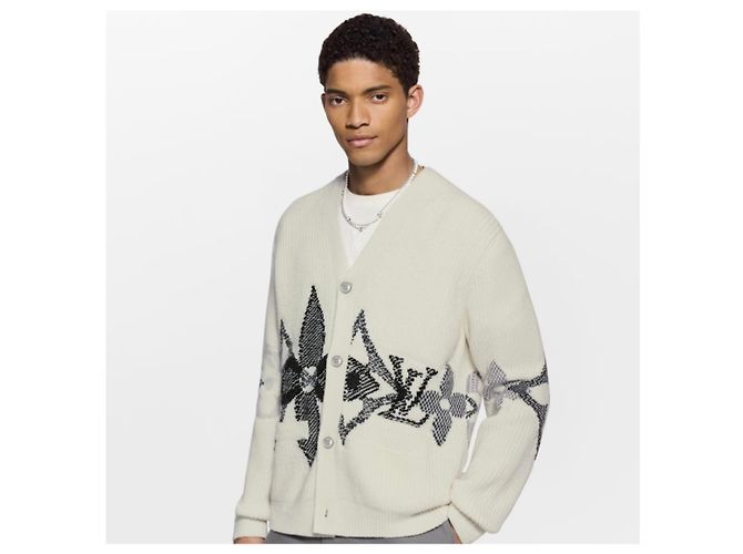 Louis Vuitton Grafik-Strickcardigan White - Ansicht 8