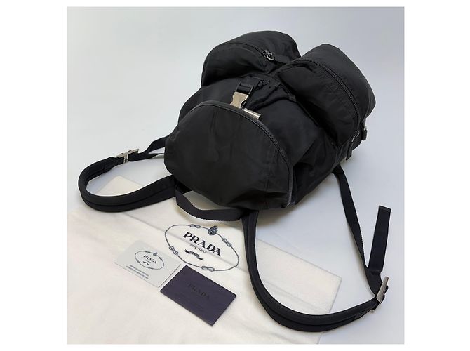 Prada Nylon One Buckle Rucksack Medium Black Unisex - Ansicht 10