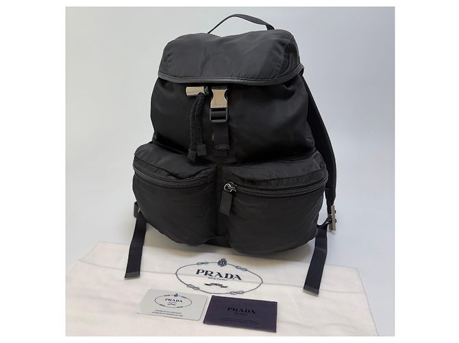 Prada Nylon One Buckle Rucksack Medium Black Unisex - Ansicht 3