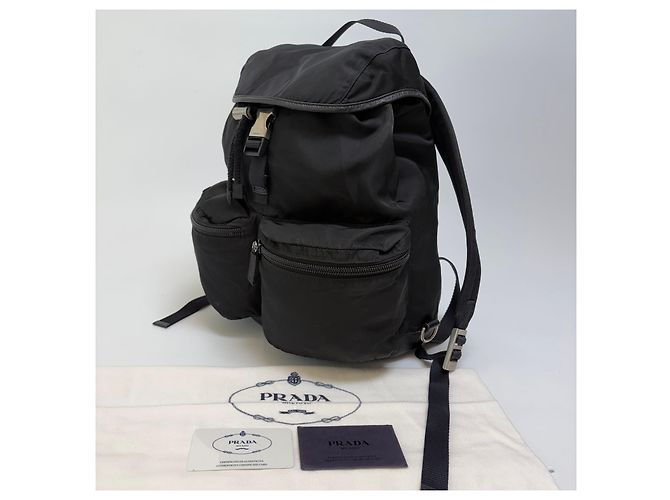 Prada Nylon One Buckle Rucksack Medium Black Unisex - Ansicht 6