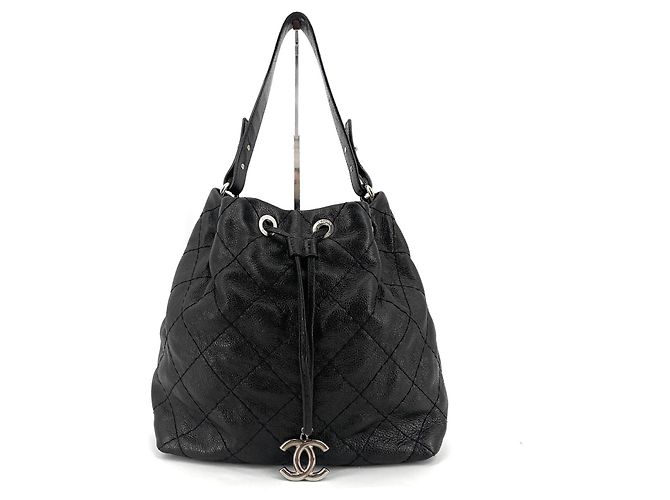 Chanel Borsa Tote a Secchiello con Coulisse in Vitello - vista 2