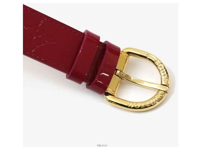 Louis Vuitton Monogram Vernis Gürtel Pink mit goldenen Details - Ansicht 5