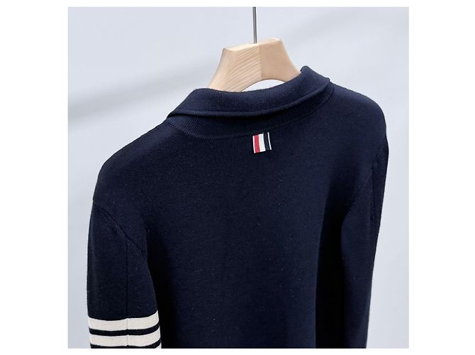 Thom Browne Milano Stitch Blazer Cardigan mit diagonalem Armband Navy - Ansicht 5