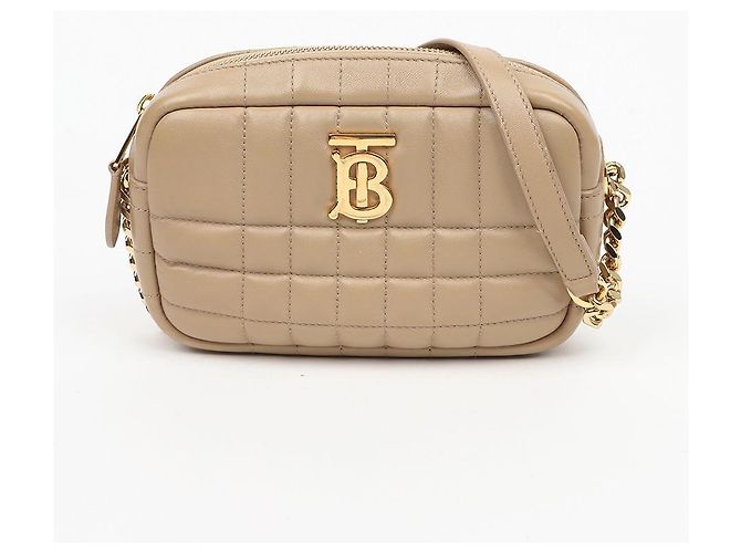Burberry Mini Borsa Camera Matelassé Beige - vista 2