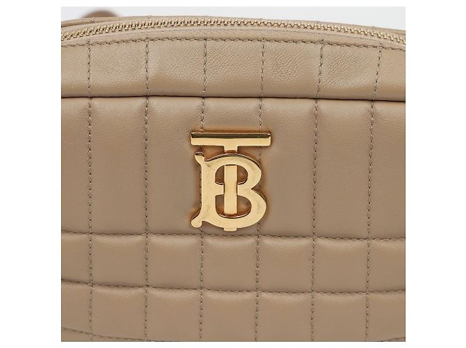 Burberry Mini Borsa Camera Matelassé Beige - vista 3