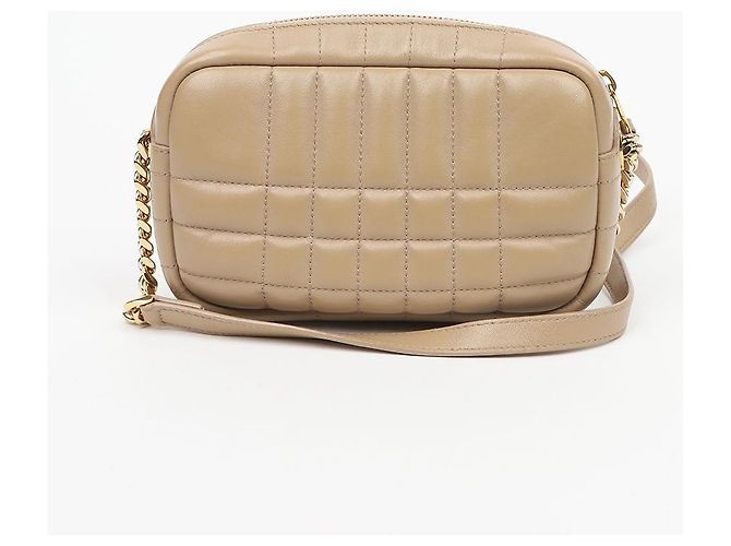 Burberry Mini Borsa Camera Matelassé Beige - vista 4