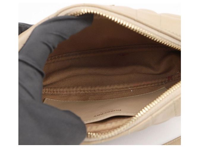 Burberry Mini Borsa Camera Matelassé Beige - vista 7