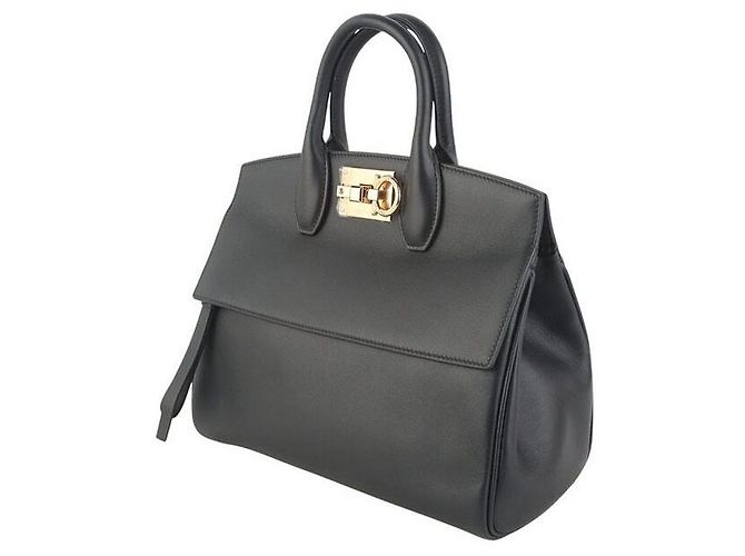 Salvatore Ferragamo Borsa Studio Gancini Gold Small - vista 2