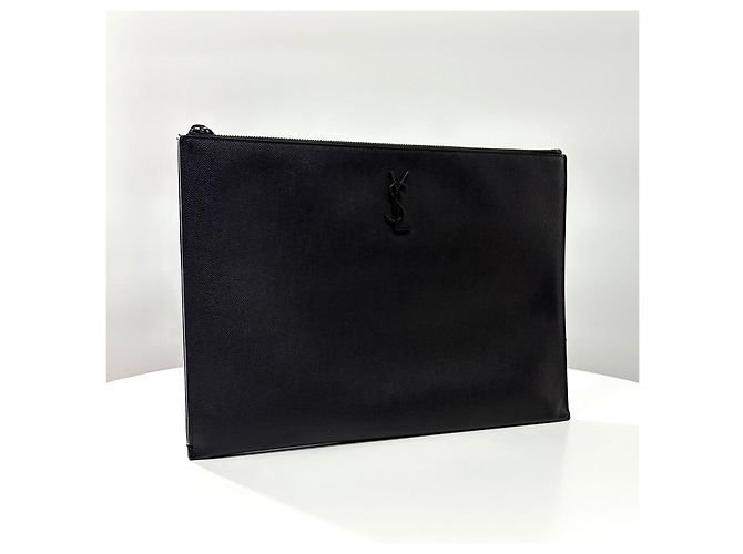 Autre Marque Pouch in pelle Monogram Nero - vista 2