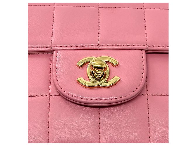 Chanel Borsa a spalla baguette Chocolate Bar con catena Rosa - vista 10