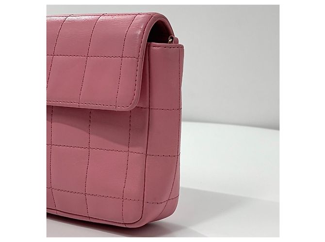 Chanel Borsa a spalla baguette Chocolate Bar con catena Rosa - vista 11