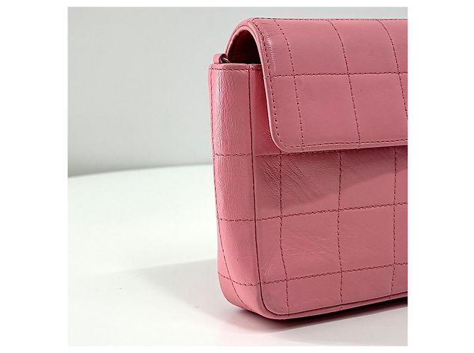 Chanel Borsa a spalla baguette Chocolate Bar con catena Rosa - vista 12