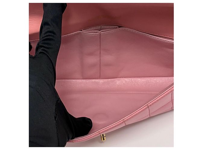 Chanel Borsa a spalla baguette Chocolate Bar con catena Rosa - vista 14