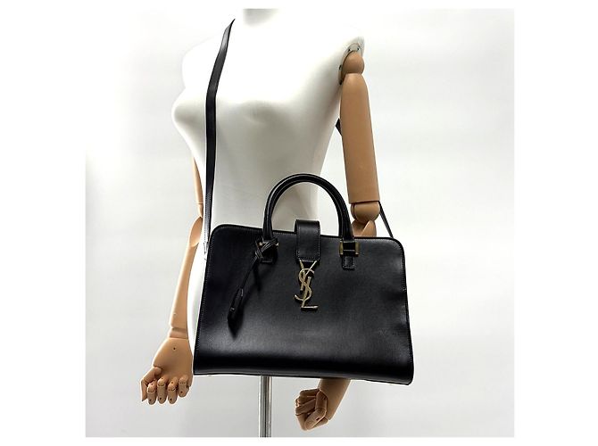 Autre Marque Borsa a spalla Cabas in pelle Small Black - vista 3