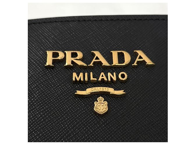 Prada Borsa Tote in pelle Saffiano Borsa a tracolla Nero - vista 12