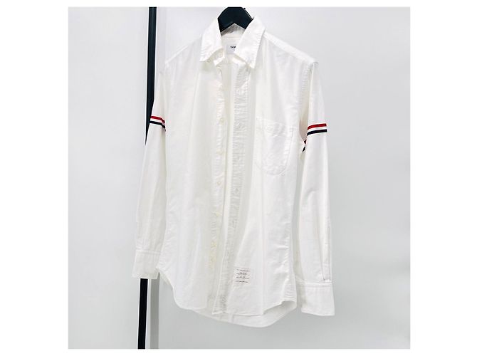 Thom Browne Camisa de algodón con brazaletes Blanco - vista 2