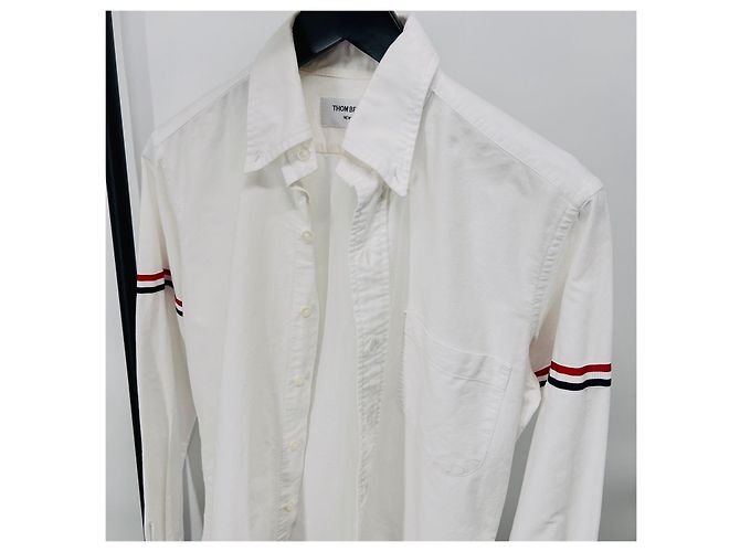 Thom Browne Camisa de algodón con brazaletes Blanco - vista 5