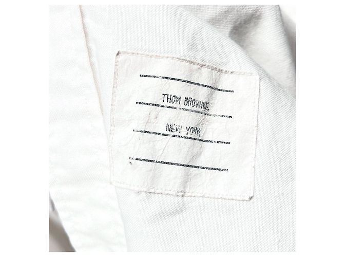 Thom Browne Camisa de algodón con brazaletes Blanco - vista 6