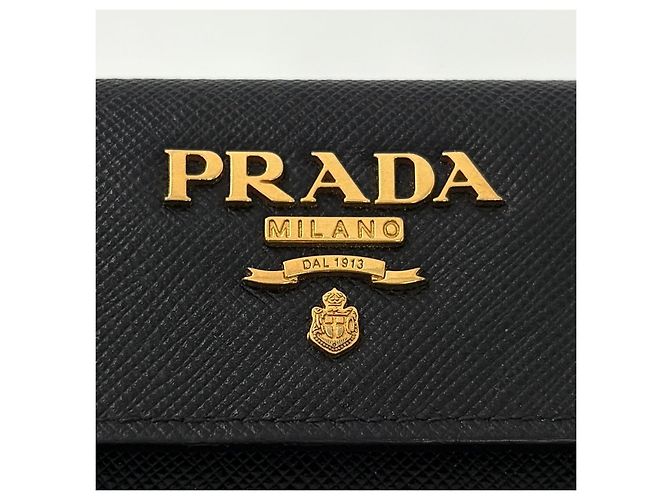 Prada Borsa a tracolla con catena in pelle Saffiano Nero - vista 11