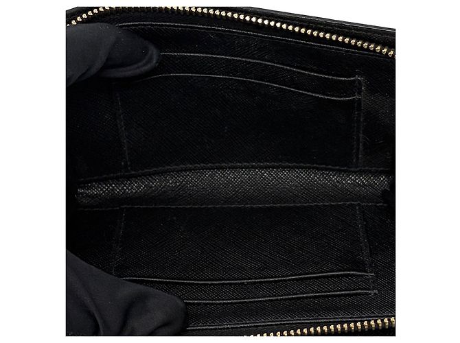 Prada Borsa a tracolla con catena in pelle Saffiano Nero - vista 16