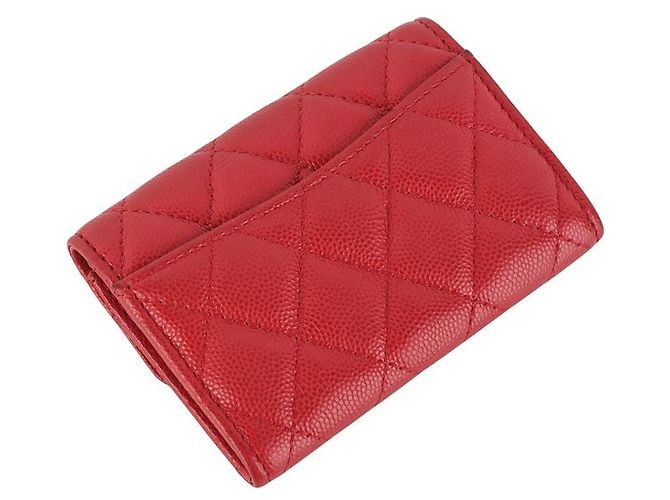 Chanel Tarjetero con solapa Classic Gold de Caviar - vista 2