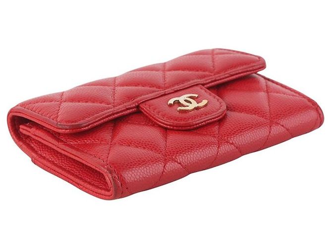 Chanel Tarjetero con solapa Classic Gold de Caviar - vista 3