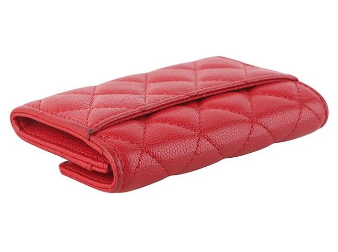 Chanel Tarjetero con solapa Classic Gold de Caviar - vista 4
