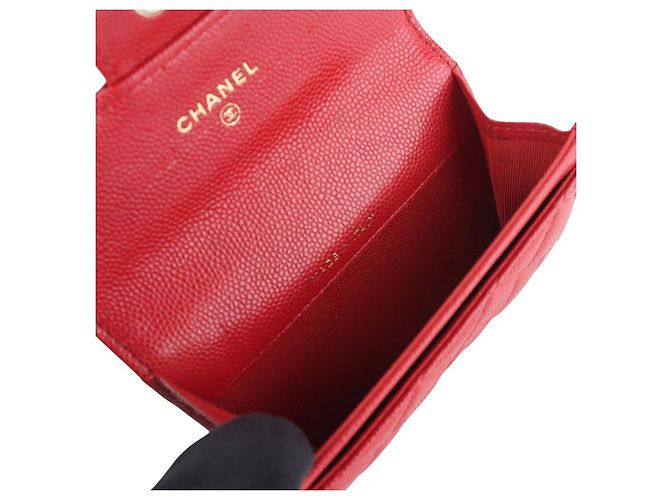 Chanel Tarjetero con solapa Classic Gold de Caviar - vista 5