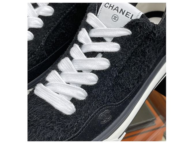 Chanel Sneakers in camoscio e velluto Nero - vista 8