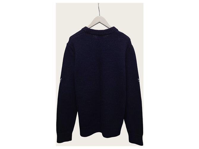 Burberry Strickpullover mit Rundhalsausschnitt und Archive-Logo-Intarsia in Navy - Ansicht 4
