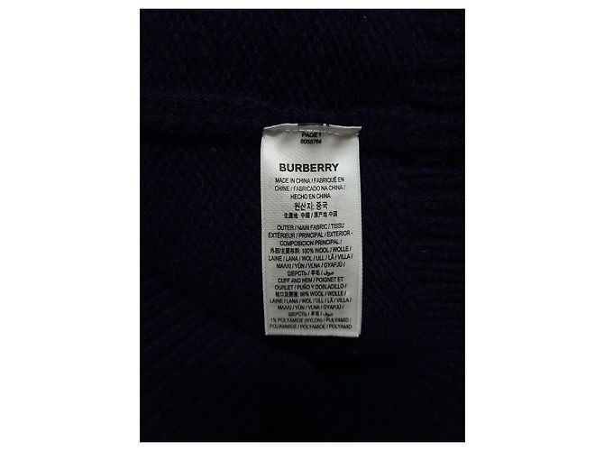 Burberry Strickpullover mit Rundhalsausschnitt und Archive-Logo-Intarsia in Navy - Ansicht 5