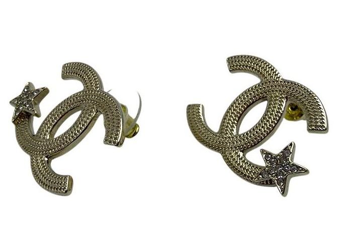 Chanel Orecchini a stella Crystal CC Logo - vista 3