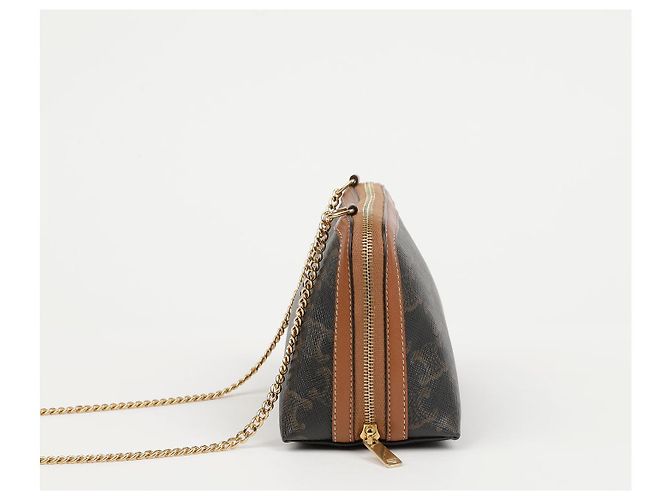Céline Clutch con catena Triumph in tela e vitello - vista 5