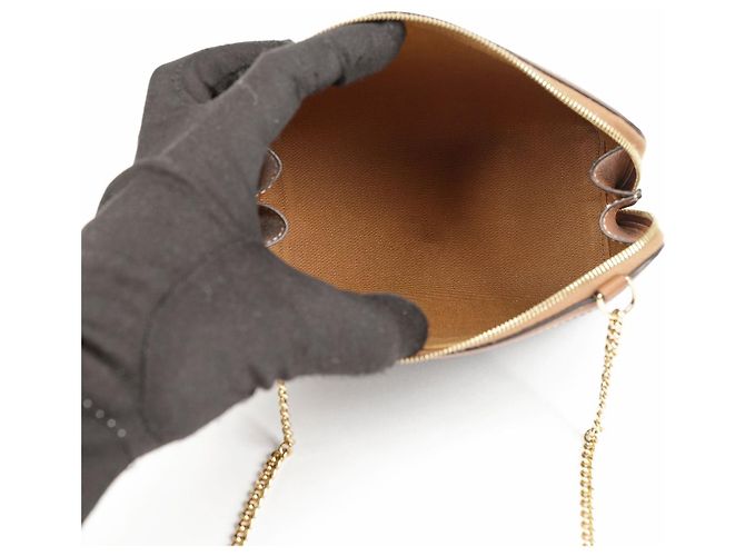 Céline Clutch con catena Triumph in tela e vitello - vista 7