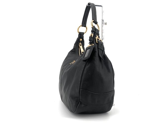 Prada Borsa a tracolla hobo in pelle di vitello morbida - vista 11