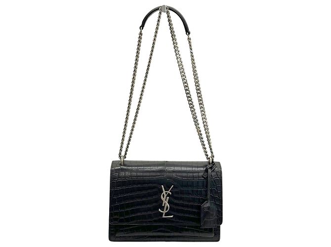 Autre Marque Sunset Tasche aus Krokodil Medium Silver - Ansicht 10
